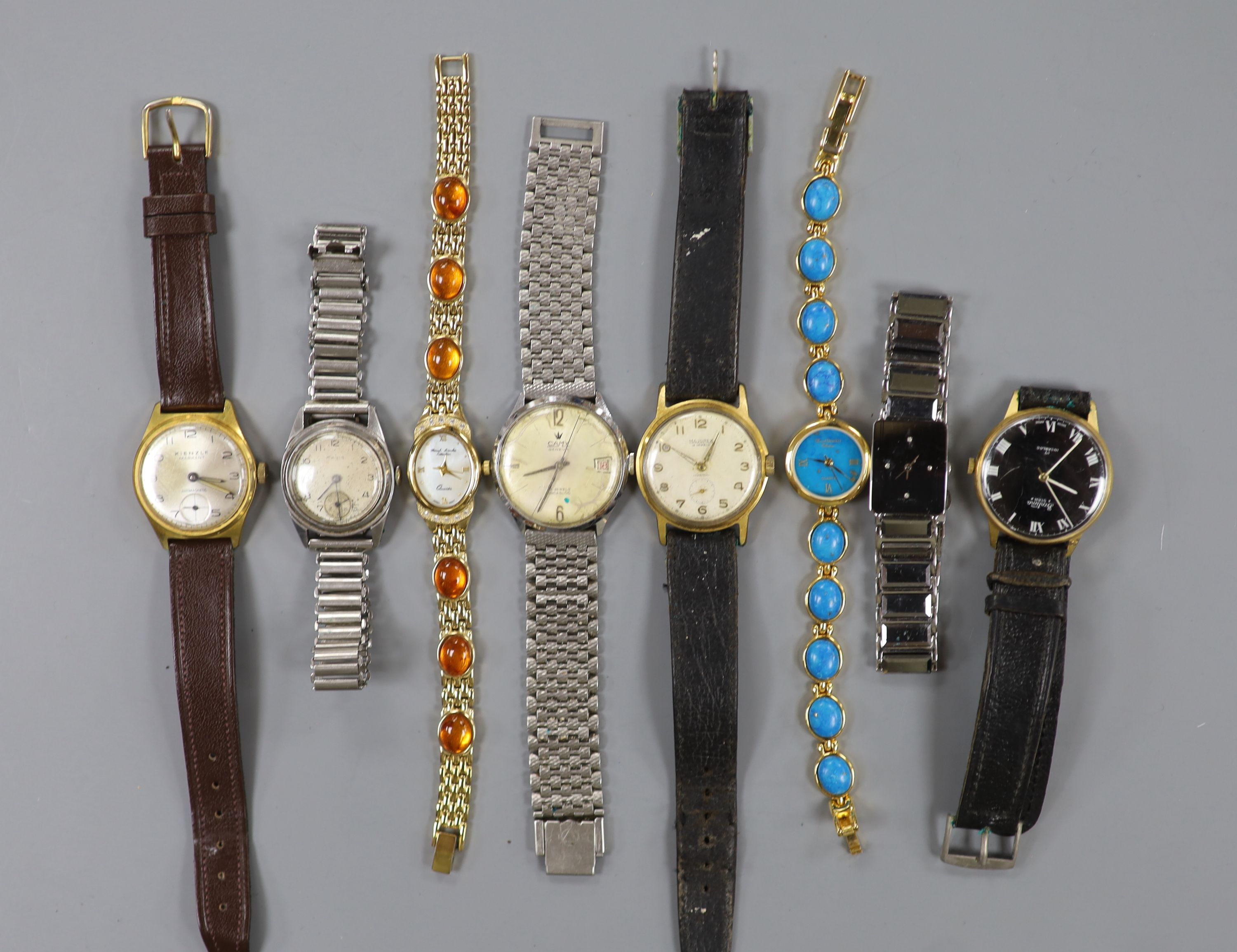 Two Marcel Drucker Collection ladies' designer wristwatches and six other wristwatches, various